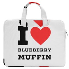 I Love Blueberry Muffin Macbook Pro 16  Double Pocket Laptop Bag  by ilovewhateva