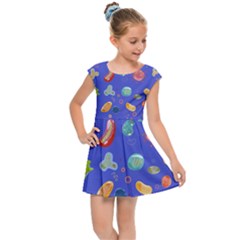 Virus-seamless-pattern Kids  Cap Sleeve Dress by Salman4z