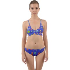 Virus-seamless-pattern Wrap Around Bikini Set by Salman4z