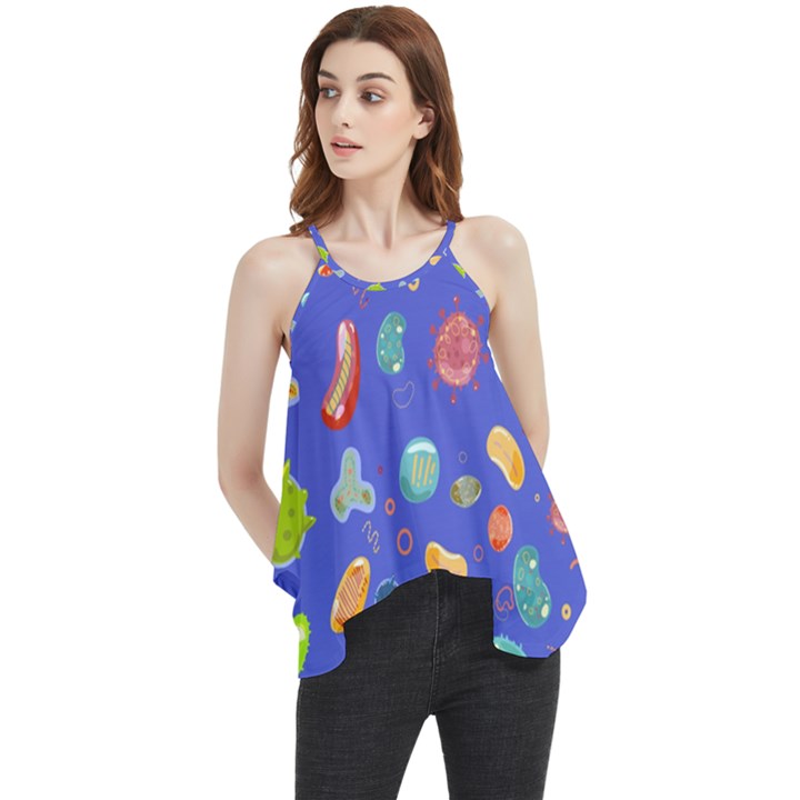 Virus-seamless-pattern Flowy Camisole Tank Top