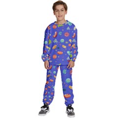 Virus-seamless-pattern Kids  Sweatshirt Set by Salman4z