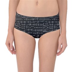 Math-equations-formulas-pattern Mid-waist Bikini Bottoms by Salman4z