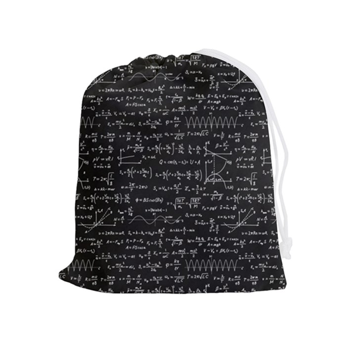 Math-equations-formulas-pattern Drawstring Pouch (XL)