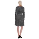 Math-equations-formulas-pattern Long Sleeve Velvet Front Wrap Dress View2