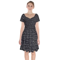 Math-equations-formulas-pattern Short Sleeve Bardot Dress by Salman4z