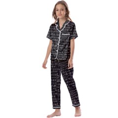 Math-equations-formulas-pattern Kids  Satin Short Sleeve Pajamas Set by Salman4z