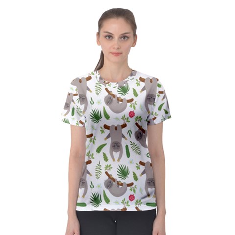 Seamless-pattern-with-cute-sloths Women s Sport Mesh Tee by Salman4z