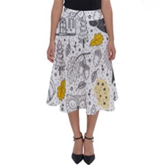 Doodle-seamless-pattern-with-autumn-elements Perfect Length Midi Skirt by Salman4z