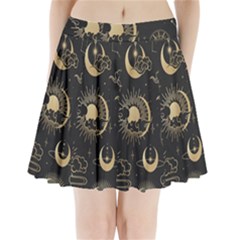 Asian-seamless-pattern-with-clouds-moon-sun-stars-vector-collection-oriental-chinese-japanese-korean Pleated Mini Skirt by Salman4z