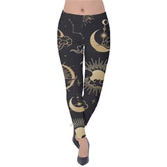 Asian-seamless-pattern-with-clouds-moon-sun-stars-vector-collection-oriental-chinese-japanese-korean Velvet Leggings by Salman4z