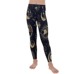 Asian-seamless-pattern-with-clouds-moon-sun-stars-vector-collection-oriental-chinese-japanese-korean Kids  Lightweight Velour Leggings by Salman4z