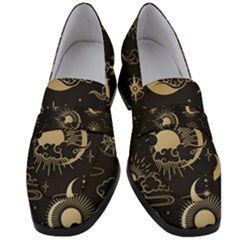 Asian-seamless-pattern-with-clouds-moon-sun-stars-vector-collection-oriental-chinese-japanese-korean Women s Chunky Heel Loafers by Salman4z