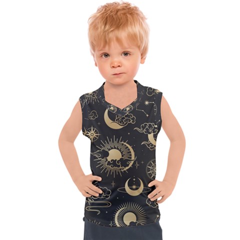 Asian-seamless-pattern-with-clouds-moon-sun-stars-vector-collection-oriental-chinese-japanese-korean Kids  Sport Tank Top by Salman4z