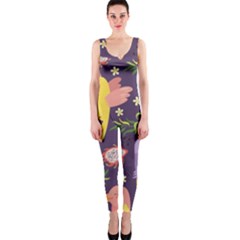 Exotic-seamless-pattern-with-parrots-fruits One Piece Catsuit by Salman4z