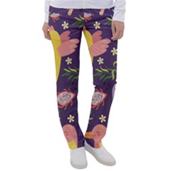 Exotic-seamless-pattern-with-parrots-fruits Women s Casual Pants by Salman4z