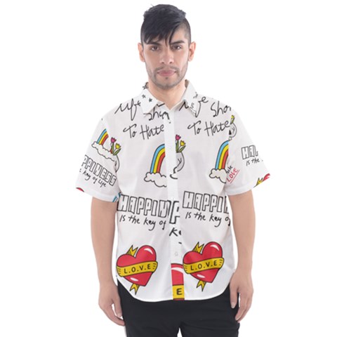 Abstract-fashion-background-suitable-fabric-printing Men s Short Sleeve Shirt by Salman4z