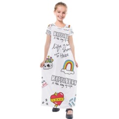 Abstract-fashion-background-suitable-fabric-printing Kids  Short Sleeve Maxi Dress by Salman4z