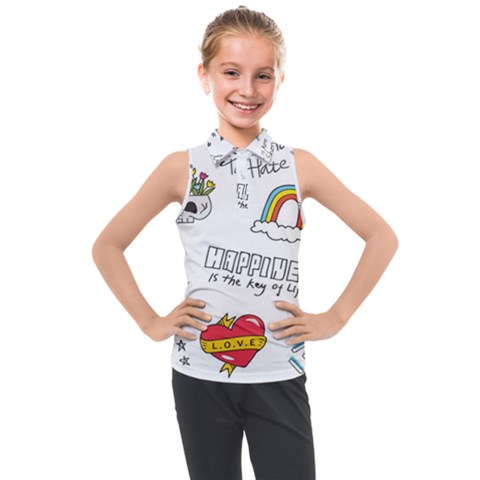 Abstract-fashion-background-suitable-fabric-printing Kids  Sleeveless Polo Tee by Salman4z