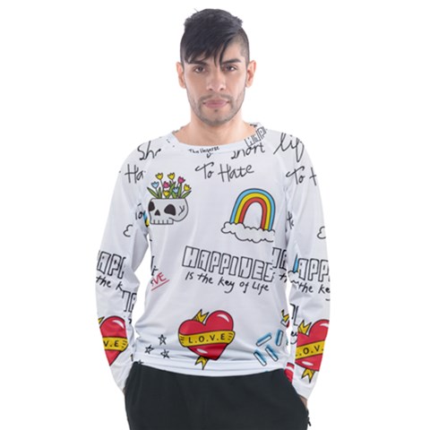 Abstract-fashion-background-suitable-fabric-printing Men s Long Sleeve Raglan Tee by Salman4z