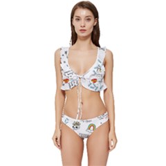 Abstract-fashion-background-suitable-fabric-printing Low Cut Ruffle Edge Bikini Set by Salman4z