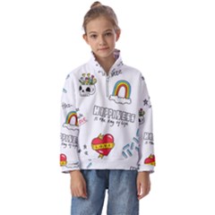 Abstract-fashion-background-suitable-fabric-printing Kids  Half Zip Hoodie by Salman4z