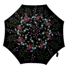 Embroidery-trend-floral-pattern-small-branches-herb-rose Hook Handle Umbrellas (small) by Salman4z