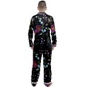 Embroidery-trend-floral-pattern-small-branches-herb-rose Men s Long Sleeve Satin Pajamas Set View2