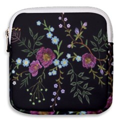 Embroidery-trend-floral-pattern-small-branches-herb-rose Mini Square Pouch by Salman4z