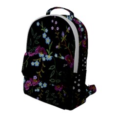 Embroidery-trend-floral-pattern-small-branches-herb-rose Flap Pocket Backpack (large) by Salman4z