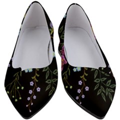 Embroidery-trend-floral-pattern-small-branches-herb-rose Women s Block Heels  by Salman4z