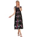 Embroidery-trend-floral-pattern-small-branches-herb-rose V-Neck Drawstring Shoulder Sleeveless Maxi Dress View3