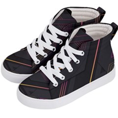 Gradient-geometric-shapes-dark-background Kids  Hi-top Skate Sneakers by Salman4z