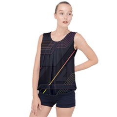 Gradient-geometric-shapes-dark-background Bubble Hem Chiffon Tank Top by Salman4z