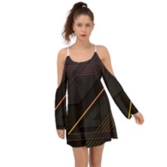 Gradient-geometric-shapes-dark-background Boho Dress by Salman4z