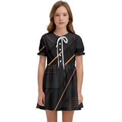 Gradient-geometric-shapes-dark-background Kids  Sweet Collar Dress by Salman4z