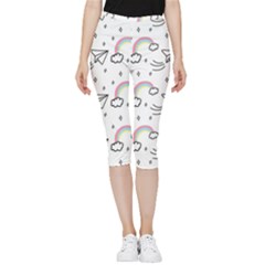 Cute-art-print-pattern Inside Out Lightweight Velour Capri Leggings  by Salman4z