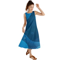 Abstract-classic-blue-background Summer Maxi Dress by Salman4z