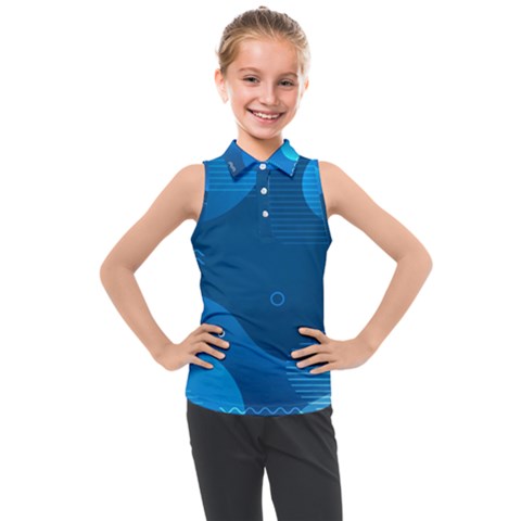 Abstract-classic-blue-background Kids  Sleeveless Polo Tee by Salman4z