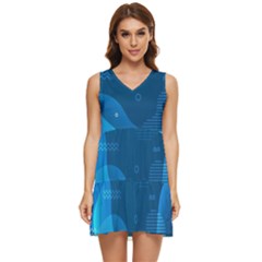 Abstract-classic-blue-background Tiered Sleeveless Mini Dress by Salman4z