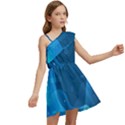 Abstract-classic-blue-background Kids  One Shoulder Party Dress View2