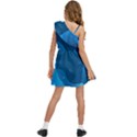 Abstract-classic-blue-background Kids  One Shoulder Party Dress View4