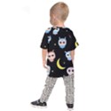 Cute-owl-doodles-with-moon-star-seamless-pattern Kids  Raglan Tee View2