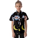 Cute-owl-doodles-with-moon-star-seamless-pattern Kids  Short Sleeve Shirt View1