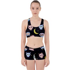 Cute-owl-doodles-with-moon-star-seamless-pattern Work It Out Gym Set by Salman4z