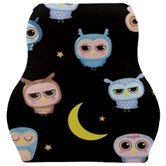 Cute-owl-doodles-with-moon-star-seamless-pattern Car Seat Velour Cushion  by Salman4z