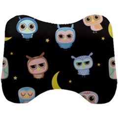 Cute-owl-doodles-with-moon-star-seamless-pattern Head Support Cushion by Salman4z