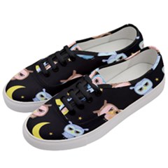 Cute-owl-doodles-with-moon-star-seamless-pattern Women s Classic Low Top Sneakers by Salman4z