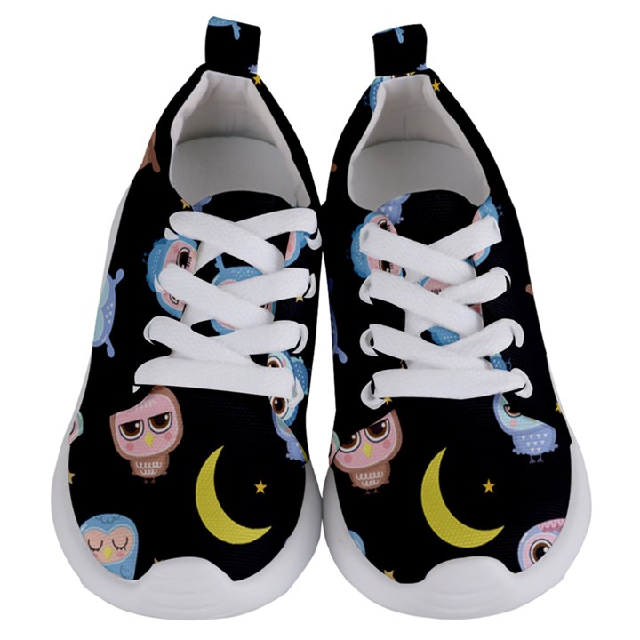 Cute-owl-doodles-with-moon-star-seamless-pattern Kids  Lightweight Sports Shoes