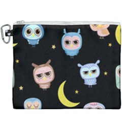 Cute-owl-doodles-with-moon-star-seamless-pattern Canvas Cosmetic Bag (xxxl) by Salman4z