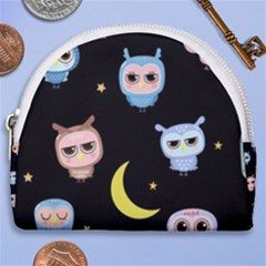 Cute-owl-doodles-with-moon-star-seamless-pattern Horseshoe Style Canvas Pouch by Salman4z